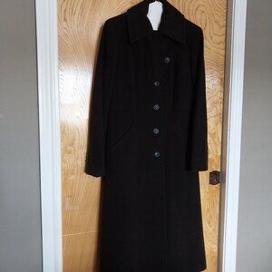 Wool Coat 60% Wool 40% Polyester Size 4 Dark Brown